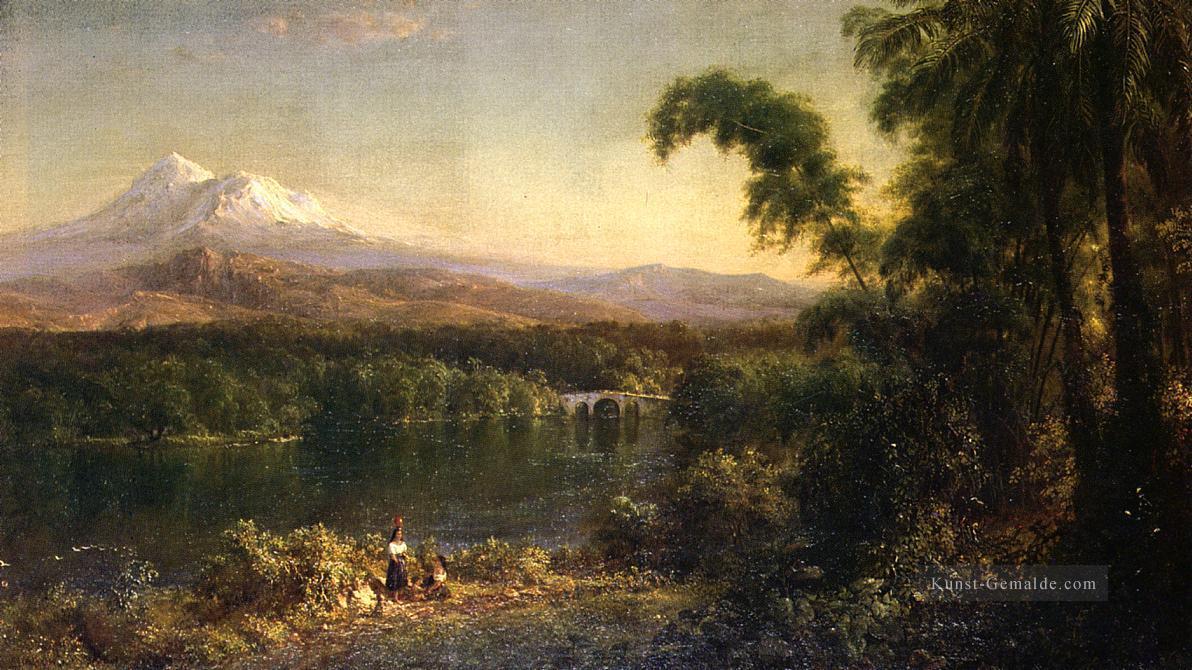 Figuren in einer ecuadorianischen Landschaft Landschaft Hudson Fluss Frederic Edwin Church Ölgemälde